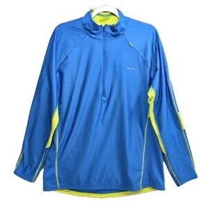 Hind Pullover Athletic Shirt Mens XL Cycling Running Half Zip Long Sleeve Blue